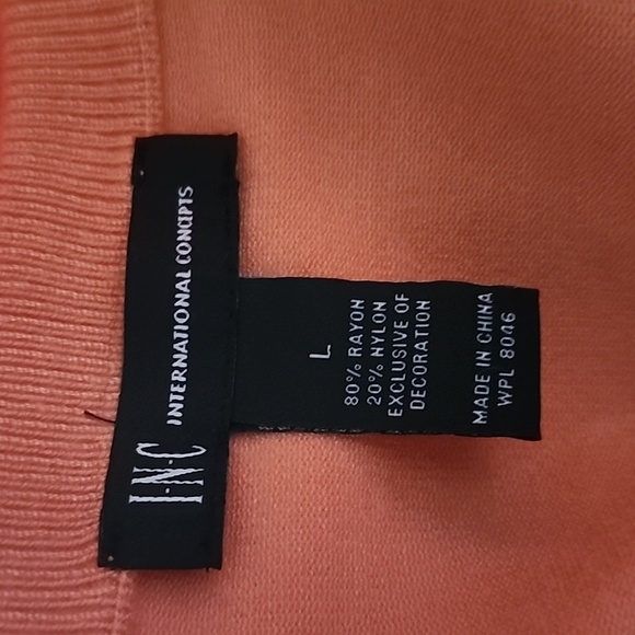 INC International Concepts Open Front Cardigan Sweater Silver Applique - Picture 9 of 10